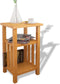 vidaXL - Bijzettafel - met - tijdschrifthouder - 27x35x55 - cm - massief - eikenhout