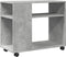 vidaXL - Bijzettafel - met - wielen - 70x35x60 - cm - bewerkt - hout - betongrijs