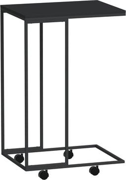 vidaXL - Bijzettafel - met - wieltjes - 40x30x63,5 - bewerkt - hout - zwart