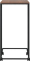 vidaXL - Bijzettafel - met - wieltjes - 40x30x63,5 - bewerkt - hout - zwart