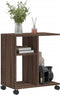 vidaXL - Bijzettafel - met - wieltjes - 50x30x55 - cm - hout - bruin - eikenkleurig