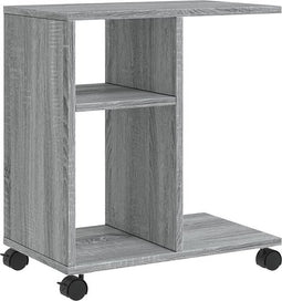 vidaXL - Bijzettafel - met - wieltjes - 50x30x55 - cm - hout - grijs - sonoma - eiken