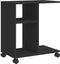 vidaXL - Bijzettafel - met - wieltjes - 50x30x55 - cm - hout - zwart