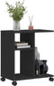 vidaXL - Bijzettafel - met - wieltjes - 50x30x55 - cm - hout - zwart