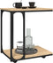 vidaXL - Bijzettafel - met - wieltjes - 50x35x55,5 - cm - hout - sonoma - eikenkleurig