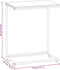 vidaXL - Bijzettafel - met - wieltjes - 55x35x70 - cm - bewerkt - hout - wit