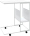 vidaXL - Bijzettafel - met - wieltjes - 55x36x63,5 - cm - bewerkt - hout - wit