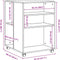 vidaXL - Bijzettafel - met - wieltjes - 55x60x78 - bewerkt - hout - wit