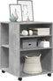 vidaXL - Bijzettafel - met - wieltjes - 55x60x78 - cm - bewerkt - hout - betongrijs