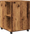 vidaXL - Bijzettafel - met - wieltjes - 55x60x78 - cm - bewerkt - hout - oud - houtkleur