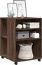 vidaXL - Bijzettafel - met - wieltjes - 55x60x78 - cm - hout - bruin - eikenkleurig