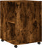 vidaXL - Bijzettafel - met - wieltjes - 55x60x78 - cm - hout - gerookt - eikenkleurig