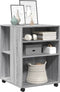vidaXL - Bijzettafel - met - wieltjes - 55x60x78 - cm - hout - grijs - sonoma - eiken