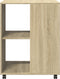 vidaXL - Bijzettafel - met - wieltjes - 55x60x78 - cm - hout - sonoma - eikenkleurig