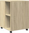 vidaXL - Bijzettafel - met - wieltjes - 55x60x78 - cm - hout - sonoma - eikenkleurig