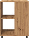 vidaXL - Bijzettafel - met - wieltjes - 55x60x78 - cm - hout - artisanaal - eikenkleur