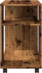vidaXL - Bijzettafel - met - wieltjes - 70x35x60 - cm - bewerkt - hout - oud - houtkleur
