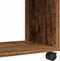 vidaXL - Bijzettafel - met - wieltjes - 70x35x60 - cm - bewerkt - hout - oud - houtkleur