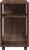 vidaXL - Bijzettafel - met - wieltjes - 70x35x60 - cm - hout - bruin - eikenkleurig