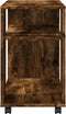 vidaXL - Bijzettafel - met - wieltjes - 70x35x60 - cm - hout - gerookt - eikenkleurig
