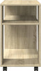 vidaXL - Bijzettafel - met - wieltjes - 70x35x60 - cm - hout - sonoma - eikenkleurig