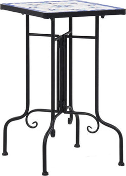 vidaXL - Bijzettafel - mozaïek - keramiek - blauw - en - wit