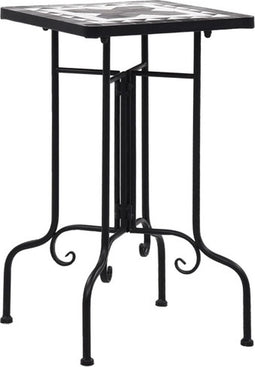 vidaXL - Bijzettafel - mozaïek - keramiek - zwart - en - wit