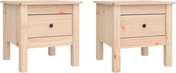 vidaXL - Bijzettafels - 2 - st - 40x40x39 - cm - massief - grenenhout