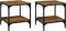 vidaXL - Bijzettafels - 2 - st - 40x40x40 - cm - bewerkt - hout - gerookt - eiken
