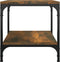 vidaXL - Bijzettafels - 2 - st - 40x40x40 - cm - bewerkt - hout - gerookt - eiken