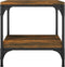 vidaXL - Bijzettafels - 2 - st - 40x40x40 - cm - bewerkt - hout - gerookt - eiken