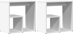 vidaXL - Bijzettafels - 2 - st - 50x30x50 - cm - bewerkt - hout - wit