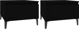 vidaXL - Bijzettafels - 2 - st - 50x46x35 - cm - bewerkt - hout - zwart