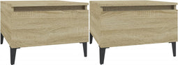 vidaXL - Bijzettafels - 2 - st - 50x46x35 - cm - bewerkt - hout - sonoma - eikenkleurig