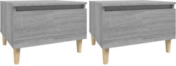 vidaXL - Bijzettafels - 2 - st - 50x46x35 - cm - bewerkt - hout - grijs - sonoma - eiken