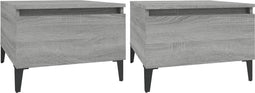 vidaXL - Bijzettafels - 2 - st - 50x46x35 - cm - bewerkt - hout - grijs - sonoma - eiken