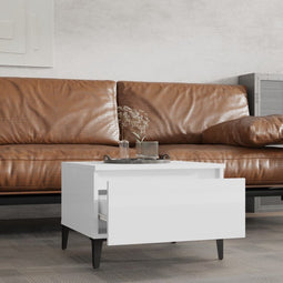 vidaXL - Bijzettafels - 2 - st - 50x46x35 - cm - bewerkt - hout - hoogglans - wit