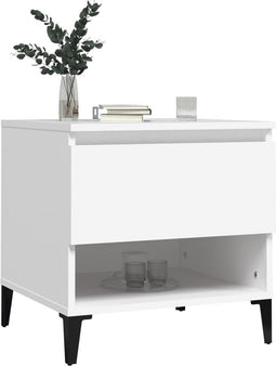 vidaXL - Bijzettafels - 2 - st - 50x46x50 - cm - bewerkt - hout - wit