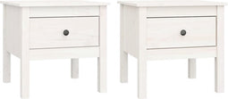 vidaXL - Bijzettafels - 2 - st - 50x50x49 - cm - massief - grenenhout - wit