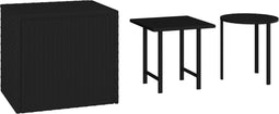 vidaXL - Bijzettafels - 3 - st - poly - rattan - zwart