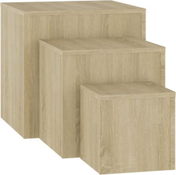 vidaXL - Bijzettafels - 3 - st - spaanplaat - sonoma - eikenkleurig