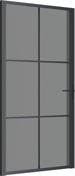 vidaXL - Binnendeur - 102,5x201,5 - cm - ESG-glas - en - aluminium - zwart