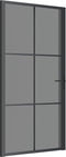 vidaXL - Binnendeur - 102,5x201,5 - cm - ESG-glas - en - aluminium - zwart