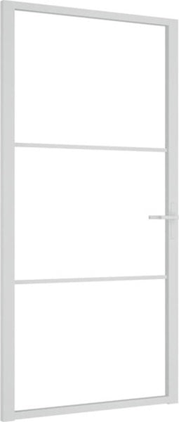 vidaXL - Binnendeur - 102,5x201,5 - cm - ESG-glas - en - aluminium - wit