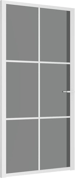 vidaXL - Binnendeur - 102,5x201,5 - cm - ESG-glas - en - aluminium - wit