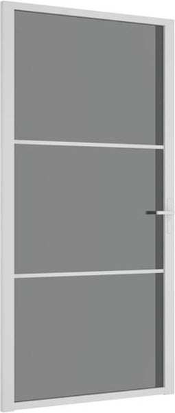 vidaXL - Binnendeur - 102,5x201,5 - cm - ESG-glas - en - aluminium - wit