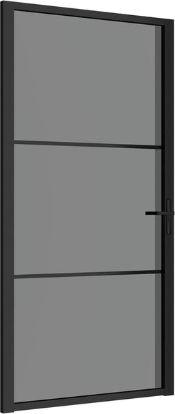 vidaXL - Binnendeur - 102,5x201,5 - cm - ESG-glas - en - aluminium - zwart