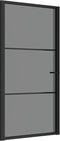 vidaXL - Binnendeur - 102,5x201,5 - cm - ESG-glas - en - aluminium - zwart