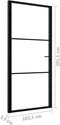 vidaXL - Binnendeur - 102,5x201,5 - cm - ESG-glas - en - aluminium - zwart