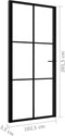 vidaXL - Binnendeur - 102,5x201,5 - cm - ESG-glas - en - aluminium - zwart